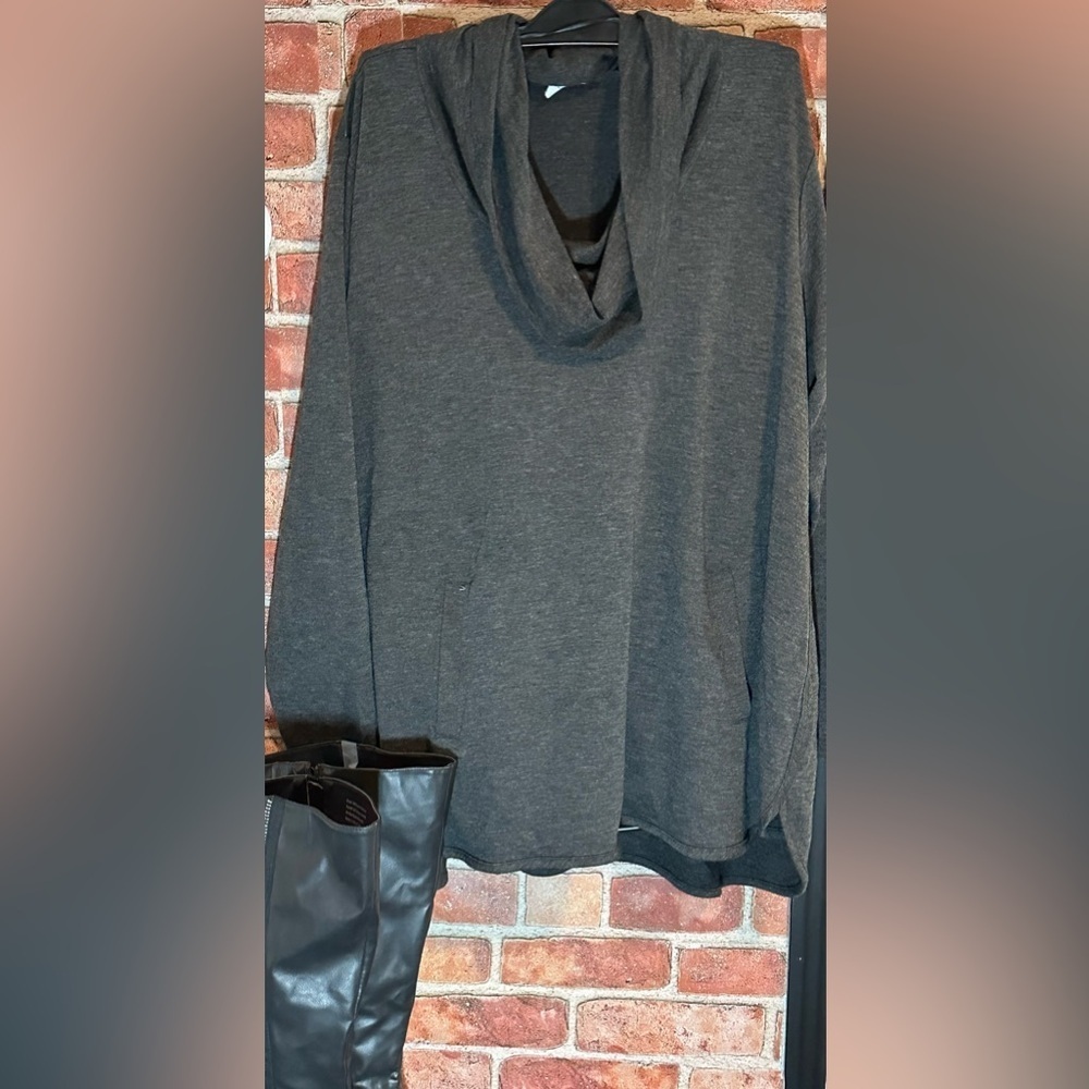 Cable & gauge dark grey size 2x cowl neck tunic